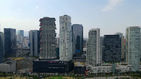 Santa Fe Mexico City Business Destrict, Drone Shot, Skyscraper, Skyline