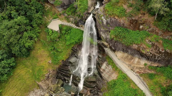 Steinsdalsfossen Is a Waterfall in the Village of Steine in the Municipality of Kvam in Hordaland