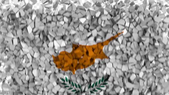 Cyprus Flag Breaking Rocks Transition
