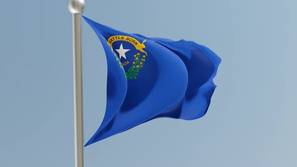 Nevada flag on flagpole.