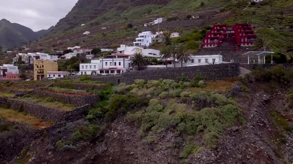 Drone view of the cost and banana plantations of Gomera - Canary Islands