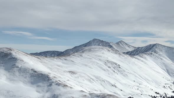 Aerial views of mountain peaks from Loveland Pass, Colorado