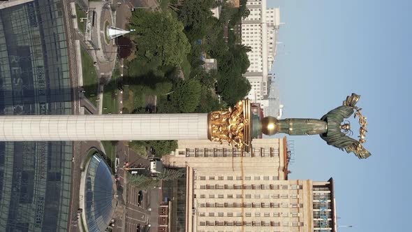 Monument on Independence Square in Kyiv Ukraine