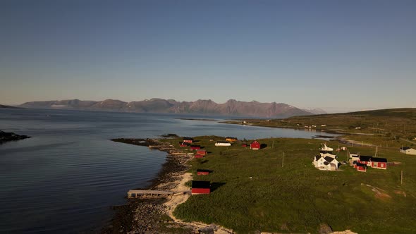 Drone shot taken on Vannoya Island taken on Norway Island