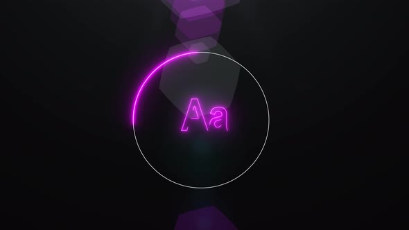 Glowing Neon Latter Pink Purple Colorful Background