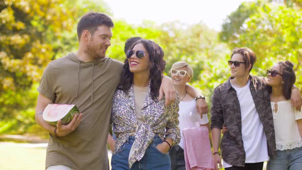 Friends with Watermelon Going To Picnic at Park 1