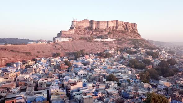 Blue City And Mehrangarh Fort In Jodhpur, Rajasthan, India