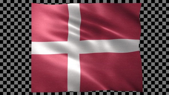 Denmark waving flag looped