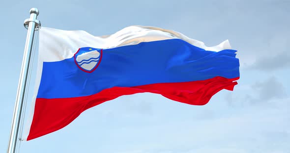 Slovenia  Flag Waving  Loop  4K 