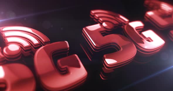 5G high-speed mobile phone network metal symbol loop concept alt