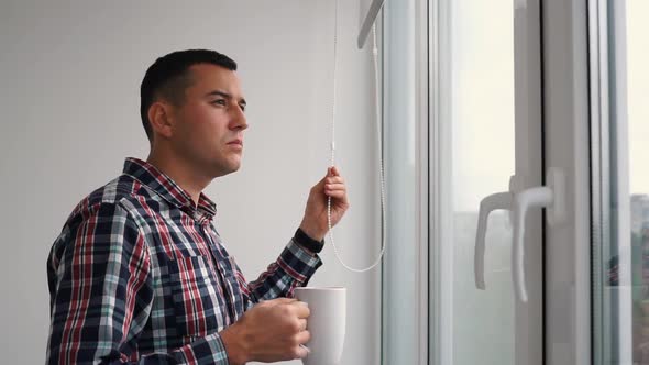 Young Handsome Businessman At The Window