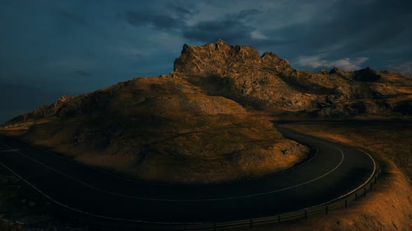 Mountain Landscapes in Scotland with Road