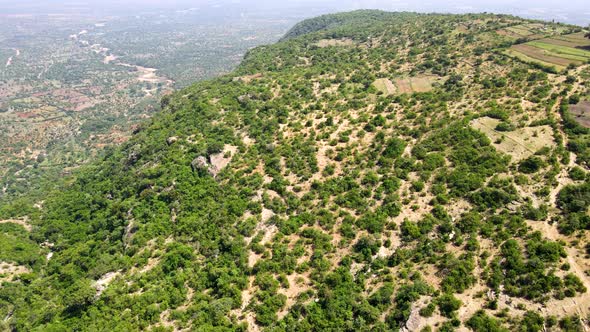 Drone view of West Pokot, North Rift  -Kenya -:green raining season on the north dry parts of  Kenya