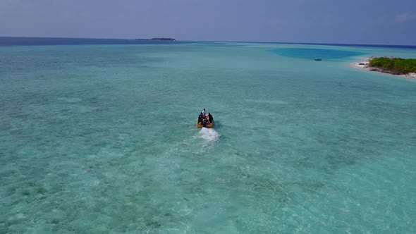 Romantic nature of sea view beach trip by water with sand background before sunset