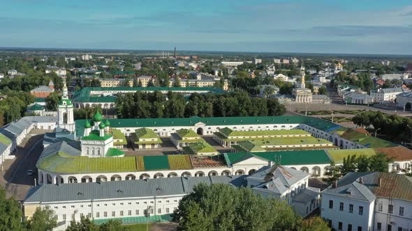 Aerial View of Ancient Gostiny Dvor in Kostroma