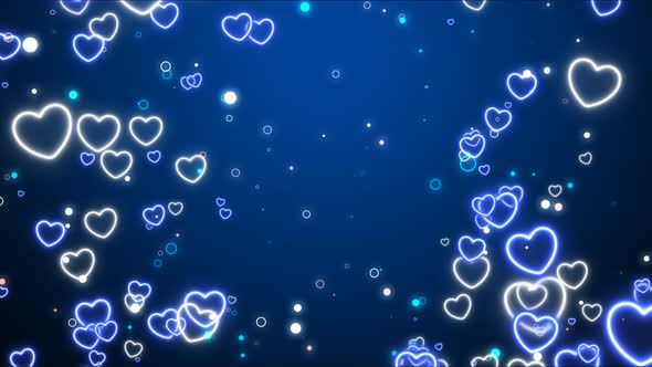 Neon Hearts Loop Background 4K
