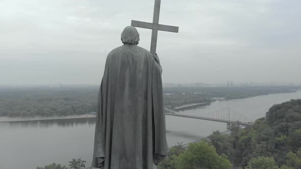 Monument To Volodymyr the Great. Kyiv. Ukraine. Aerial View