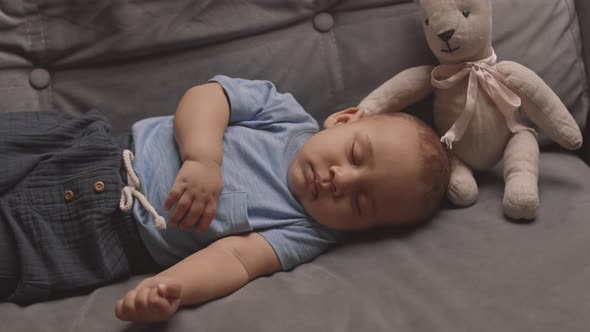 Adorable Mixed-Race Child Sleeping