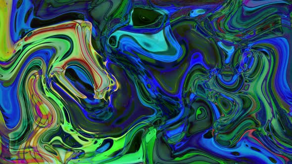 Abstract Colorful Glowing Liquid Waves Animation Background