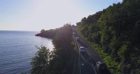 Passing Cars In Tropical Guadeloupe