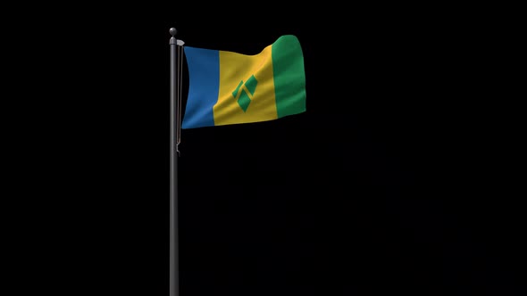 Saint Vincent And The Grenadines Flag Wizh Alpha 2K