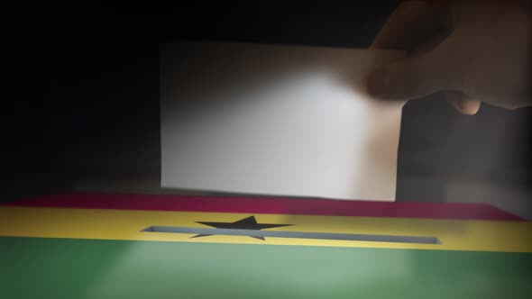 Digital Composite Hand Voting To National Flag OF Ghana