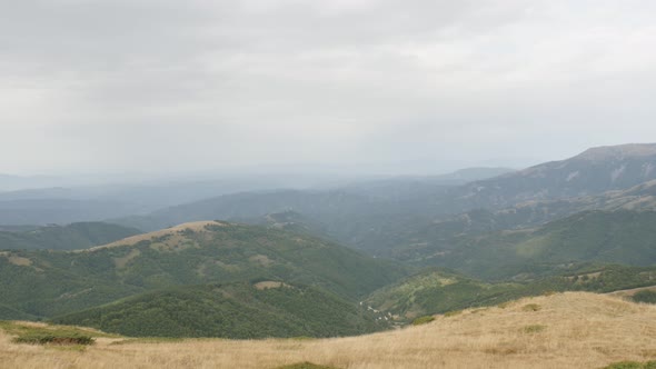 Morning on mountain ranges of Stara planina  4K 2160p 30fps UltraHD footage - Valley and beautiful n