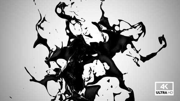 Abstract Black Ink Splash V3
