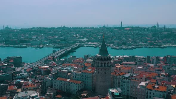 Aerial View of Galata Tower Istanbul