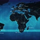 World map showing well known cities and times zones with connections.  Blue. Loopable. - VideoHive Item for Sale