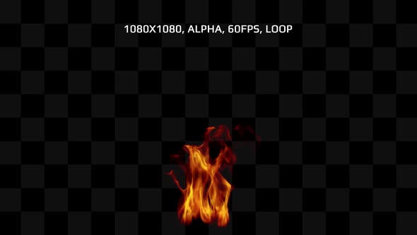 Fire 4 - 1080x1080, 60fps, In-Out, Alpha Channel