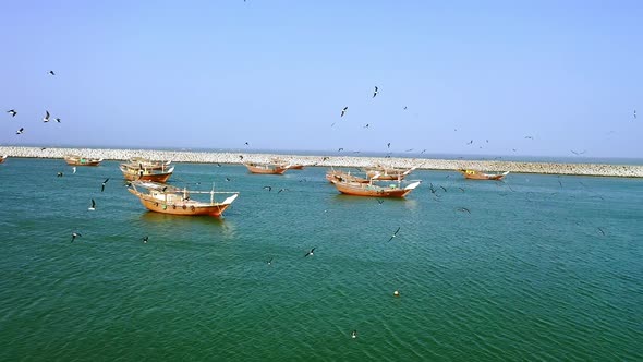 Aerial view of Al Ashkhara, Muscat, Oman