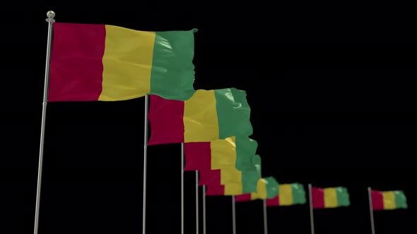Guinea  Row Flag With Alpha alt