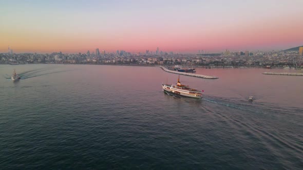 Aerial Sunset And Boat 3