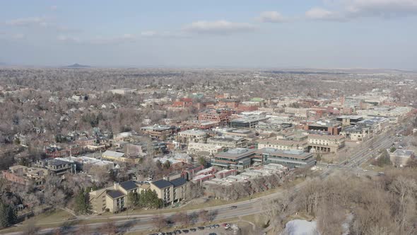 Boulder Colorado Aerial Establishing Shot Cityscape