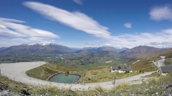 Timelapse winding road to The Coronet Peak