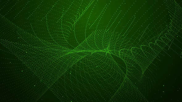 Green Color New Digital Particle Line Animated Background