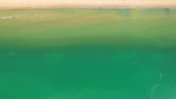 4K aerial view from a drone. coast with turquoise waters and beautiful beaches.