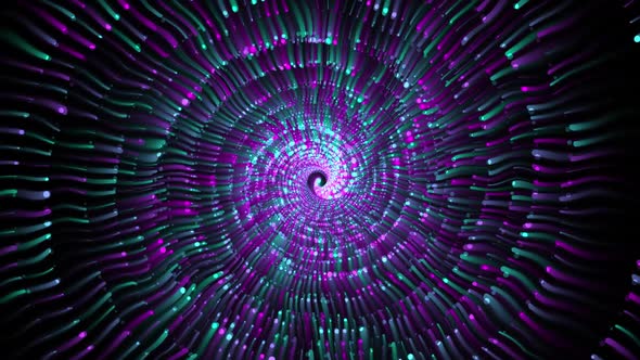 Abstract Spiral Colorful Moving Particles V68