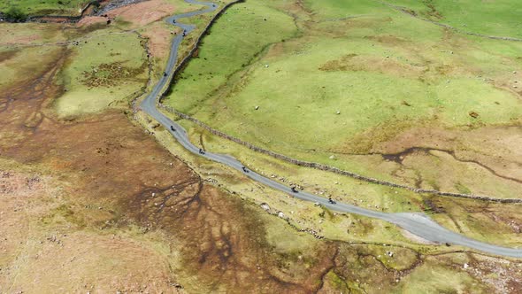 Looking Down onto A Country Road