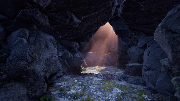 Sun Light Inside Mysterious Cave