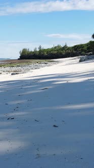 Tanzania  Vertical Video Empty Beach on Zanzibar Island Slow Motion