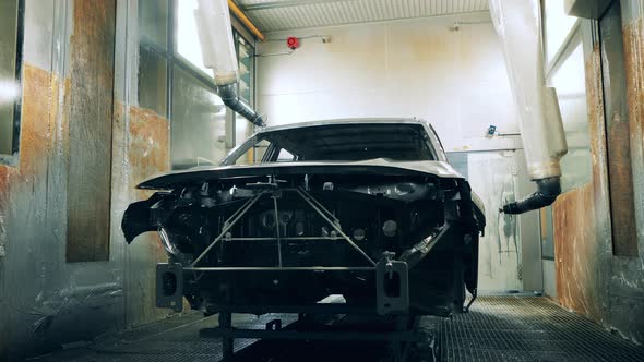 Automotive Carcass Is Getting Sprayed with Zinc Solution