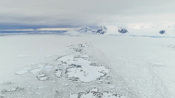 Majestic Antarctic Snow Landscape Aerial View