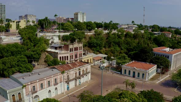 An aerial view of the historical center of Corumba city, Brazil