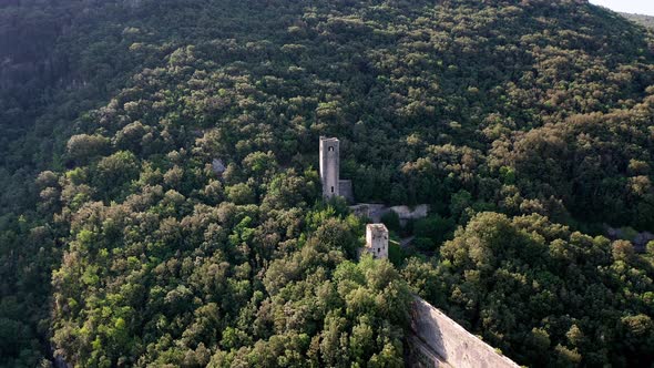 An aerial view of Spoleto, Italy