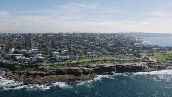 Most Expensive and luxury beach front properties in Sydney, Australia country. Cinematic aerial shot