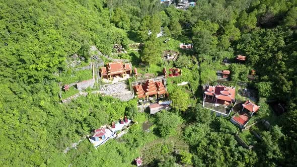 Drone Shows Ancient Temple Complex on Rocky Island