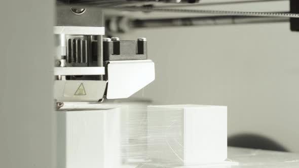 Technology. The Work of a Three-dimensional Printer. 3D Printer During Printing Close-up. Process of