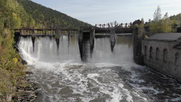 Aerial View of the River Dam Boiling Water